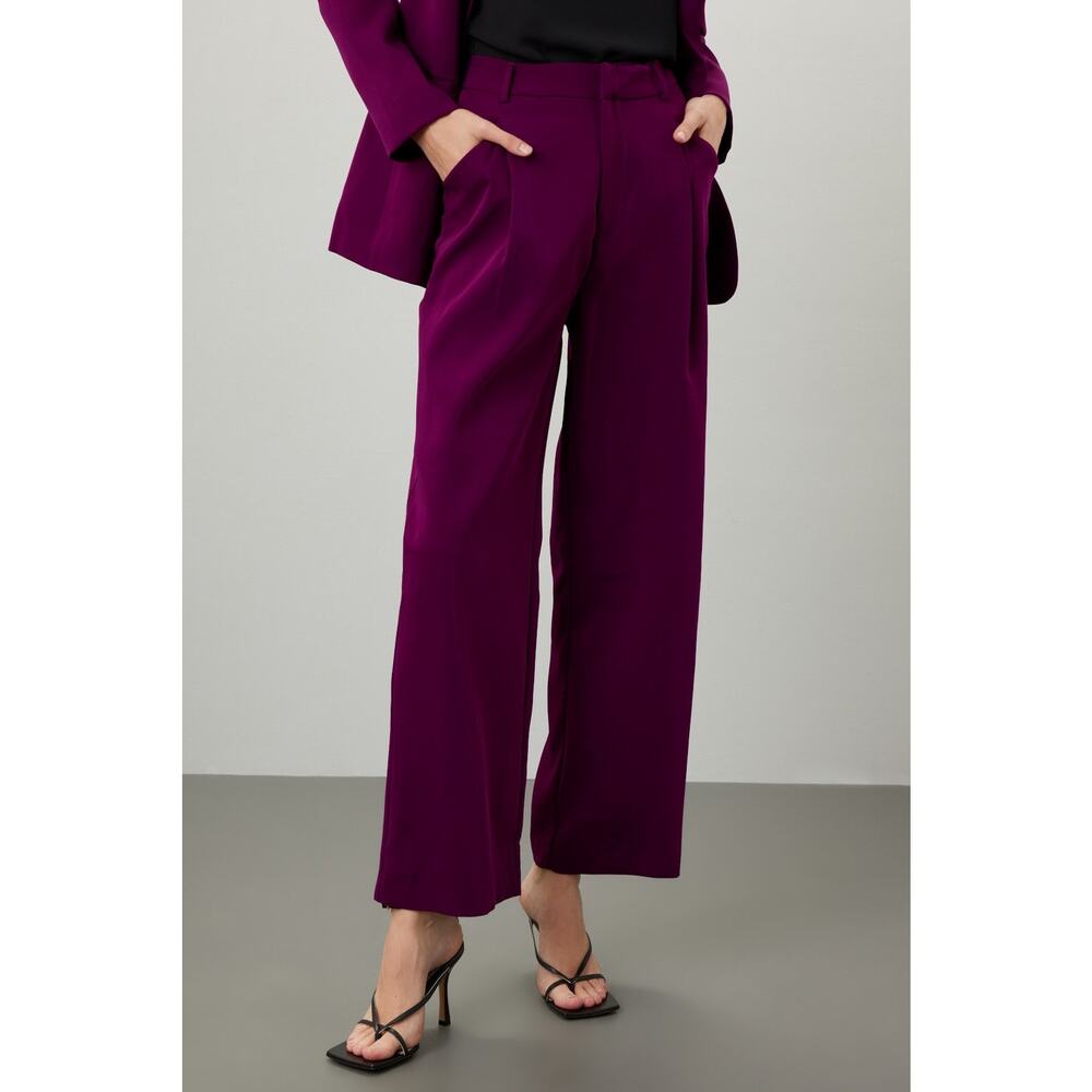 ENDLESS ROSE Purple Wine Colored High-Waisted Suit Pants Size Medium
